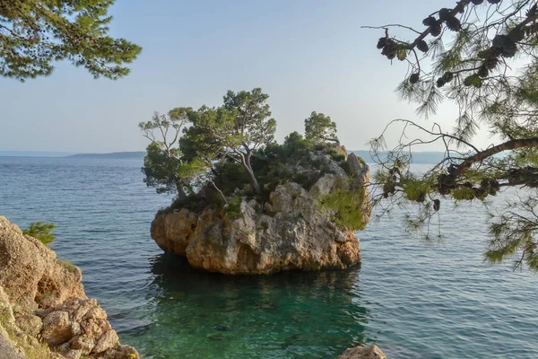 Adria Strand Ferienort Brela Kroatien Inselchen Strand Von Punta Rata — Stockfoto