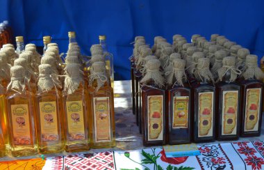 Velyki Sorochintsi, UKRAINE - 25 Ağustos 2017: Ulusal Ukrayna yıllık pazarı 