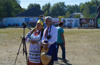 Velyki Sorochintsi, UKRAINE - 25 Ağustos 2017: Ukrayna 'nın ulusal yıllık pazarı 