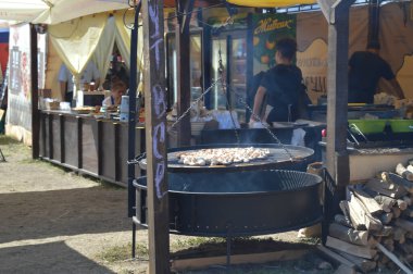 Velyki Sorochintsi, UKRAINE - 25 Ağustos 2017: Ulusal Ukrayna yıllık pazarı 