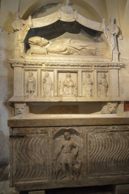 BÖLÜM, CROATIA - 15 Haziran 2019 'da Diocletian' ın Split 'teki sarayı yakınlarındaki Saint Roch Kilisesi.