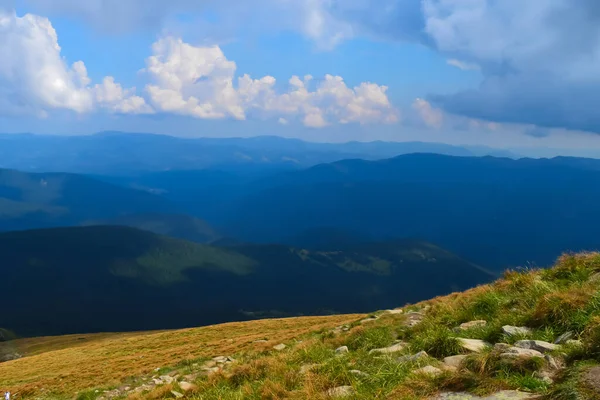 Panoramic View Hoverla Carpathian Mountains Ukraine Horizontal Outdoors Shot — Stock Photo, Image