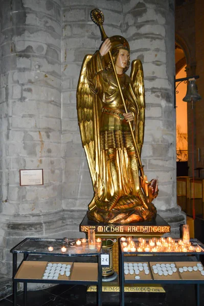 Bruselas Bélgica Diciembre 2018 Catedral San Miguel Santa Gúdula Bruselas — Foto de Stock