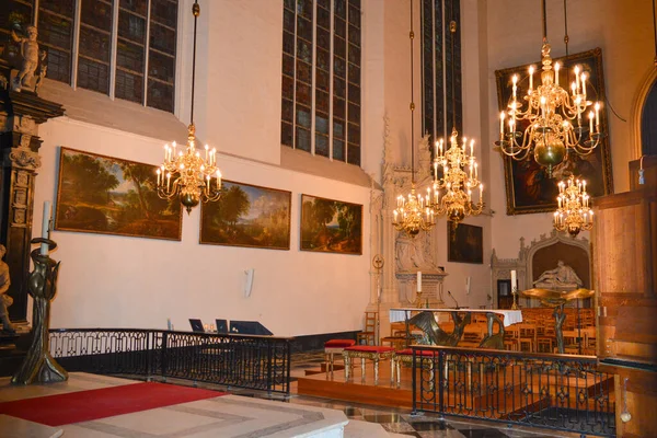 Βρυξελλεσ Βελγιο Δεκεμβριου 2018 Καθεδρικός Ναός Αγίου Μιχαήλ Και Αγίου — Φωτογραφία Αρχείου