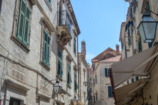 DUBROVNIK, CROATIA - JUNE 18: Stradun, the city's main street in town Dubrovnik on June 18, 2019. Some episodes of the Game of Thrones filmed there.