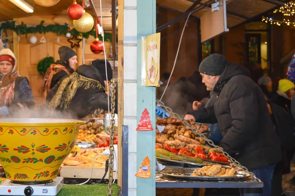 Quiiv Ucrânia Janeiro Mercado Natal Kiev Ucrânia Janeiro 2018 — Fotografia de Stock