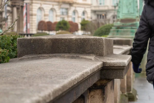 Pedra Verde Cerca Fundo Bruxelas — Fotografia de Stock