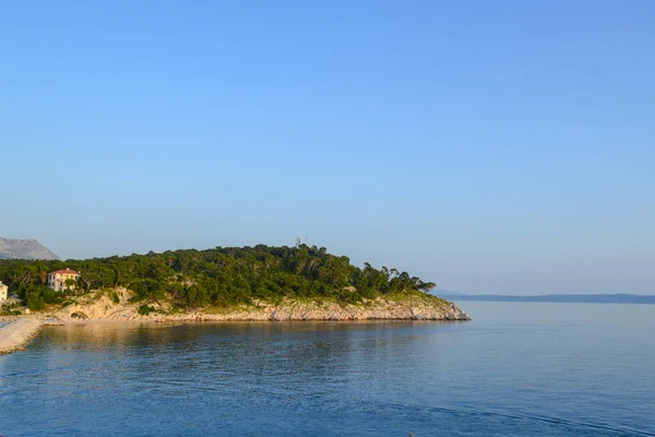 Pôr Sol Mar Adriático Makarska Croácia — Fotografia de Stock