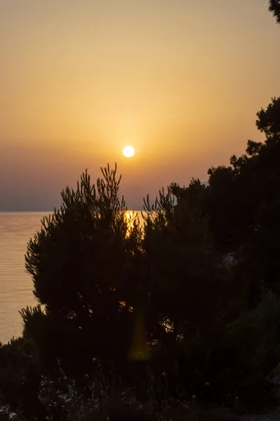 Sonnenuntergang Der Adria Makarska Kroatien — Stockfoto