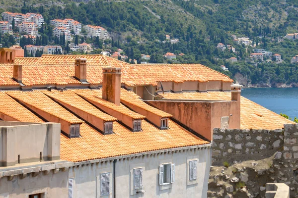 Dubrovnik Croatia Juni Rode Daken Van Stad Dubrovnik Juni 2019 — Stockfoto