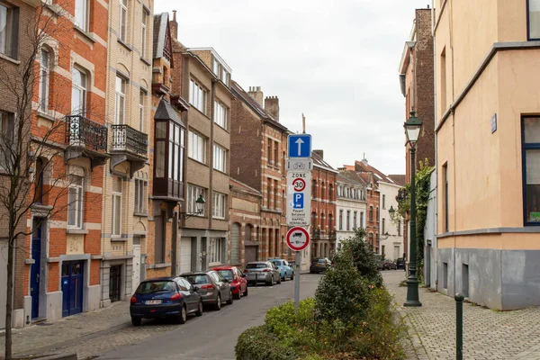 Bruxelas Bélgica Janeiro 2019 Casas Típicas Bélgica Bairro Etterbeek Bruxelas — Fotografia de Stock