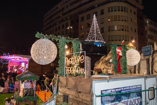 Bruxelas Bélgica Dezembro 2018 Feira Natal Bruxelas Bélgica Dezembro 2018 — Fotografia de Stock