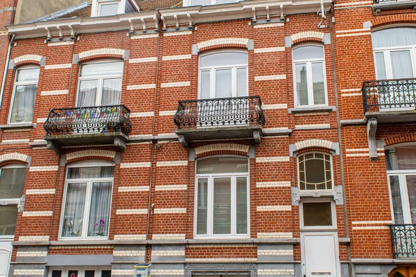 Brussel België Januari 2019 Typische Belgische Huizen Wandelen Etterbeek Wijk — Stockfoto