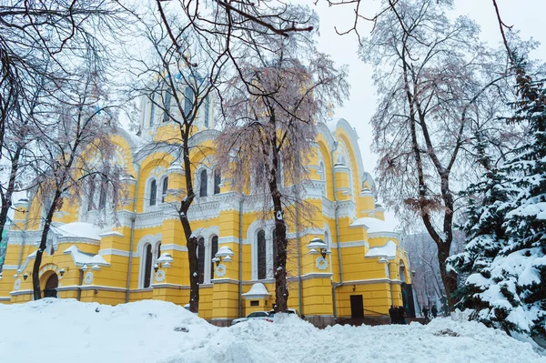 Киев Украина Января 2019 Собор Святого Владимира Облачный Зимний День — стоковое фото