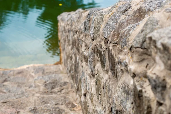 Stone Fence Water Background — Stock Photo, Image