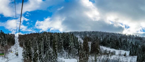 Skilift Zum Zakhar Berkut Gipfel Karpaten Ukraine Horizontale Außenaufnahmen — Stockfoto