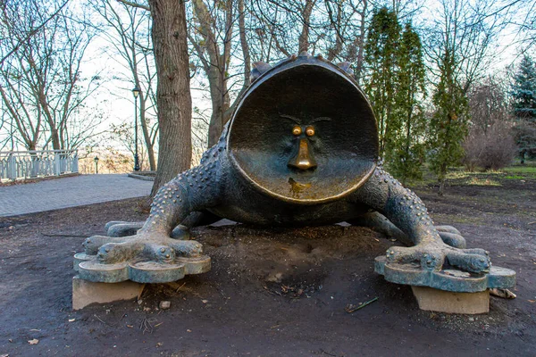 Kiew Ukraine Januar 2020 Frosch Denkmal Mariinski Park Symbol Des — Stockfoto