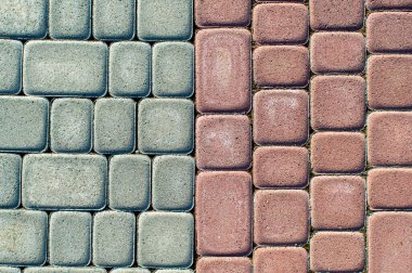 Gri ve pembe asfalt kaplama arka plan dokusu. Dış kaplama. Yapı Malzemeleri.