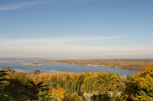 Blick Auf Den Dnjepr Herbst Kaniv Ukraine Tarasova Hill Tschernecha — Stockfoto