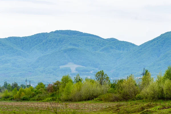 Panoramatický Výhled Karpaty Khust Zakarpatsko Ukrajina Vodorovný Záběr Ven — Stock fotografie