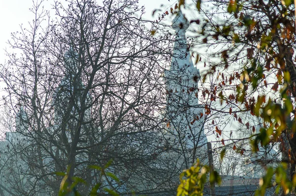 Kilisenin Silueti Karpatya Bölgesi Ukrayna — Stok fotoğraf