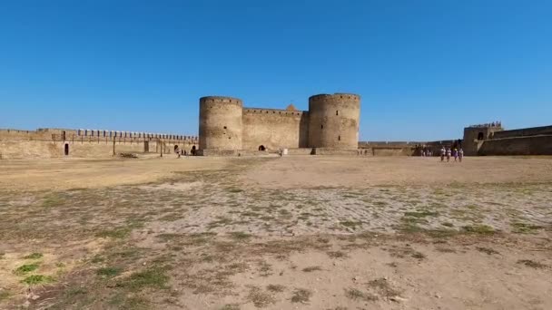 Bilhorod Dnistrovskyi Ukraine Αυγούστου 2020 Τείχη Φρουρίου Akkerman Στο Bilhorod — Αρχείο Βίντεο