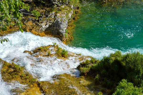 Cascada Parque Nacional Los Lagos Plitvice Croacia —  Fotos de Stock