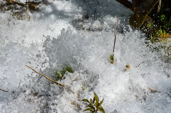 Splashes Waterfall Plitvice Lakes National Park Croácia — Fotografia de Stock