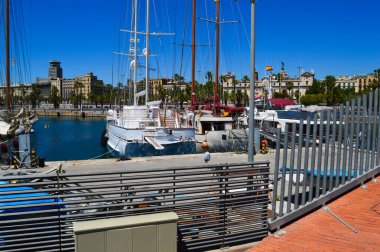 BARCELONA, İspanya - 22 Haziran 2016: Yacht 's Wharf Barcelona, İspanya.  