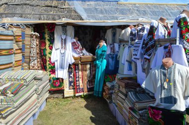 Velyki Sorochintsi, UKRAINE - 25 Ağustos 2017: Ukrayna 'nın ulusal yıllık pazarı 