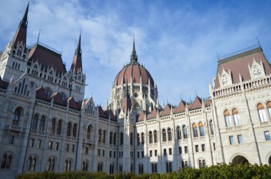 BUDAPEST, HUNGARY - 29 Aralık 2017: Budapeşte Macar Parlamento Binası 29 Aralık 2017.