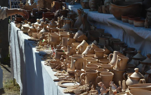 Velyki Sorochintsi Ucraina Agosto 2017 Souvenir Ceramica Argilla Mercato Nazionale — Foto Stock