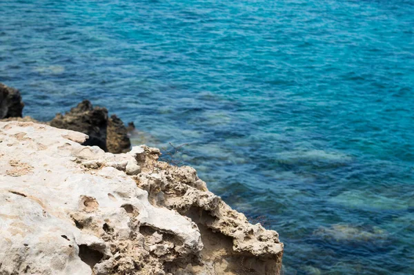 Vistas Mar Playa Día Soleado Protaras Chipre — Foto de Stock