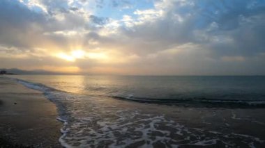 Akdeniz üzerinde gün doğumu, Costa del Sol, Malaga, İspanya