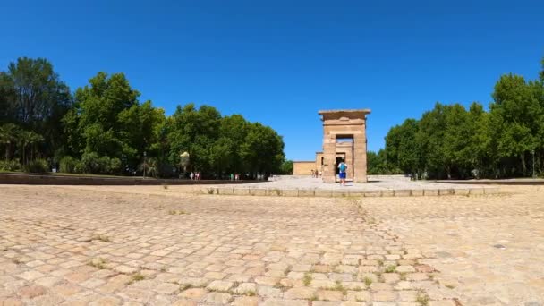 Madrid Hiszpania Lipiec 2023 Świątynia Debod Jest Starożytną Świątynią Egipską — Wideo stockowe