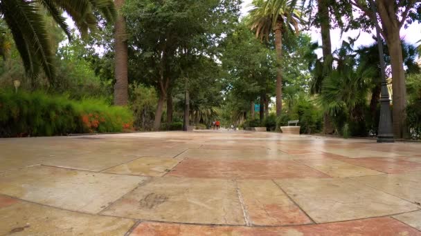 Malaga Spagna Luglio 2023 Passeggiata Nel Parco Malaga Vicino Porto — Video Stock