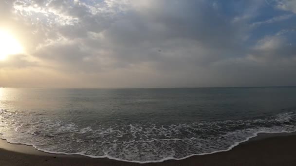 Sunrise Mediterranean Sea Costa Del Sol Málaga Espanha — Vídeo de Stock