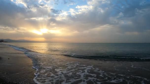 Sunrise Mediterranean Sea Costa Del Sol Malaga Spain — Stockvideo