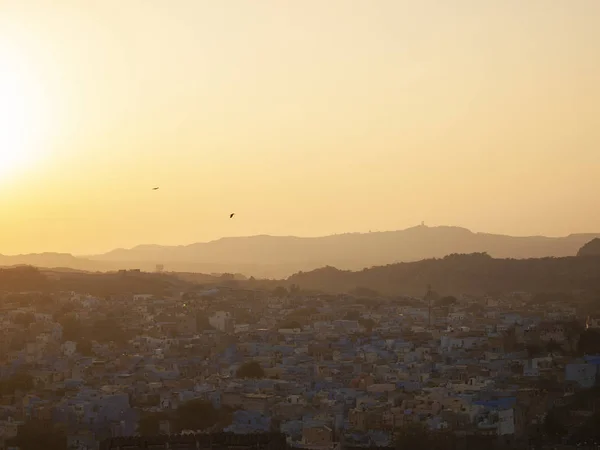 Jodhpur den blå staden vid solnedgången tid i Rajasthan stat, Indien — Stockfoto