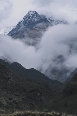 Sabahları vadi ve sis veya sis olan dağlar