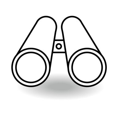 Beyaz arkaplanda dürbünler, izole görüntü, vektör illüstrasyonu