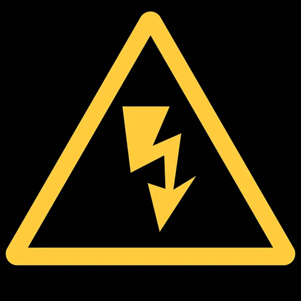Beware High Voltage Sign Yellow Triangle Shape — Stock Vector