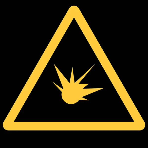 小心黄色三角形的炸药标志 — 图库矢量图片