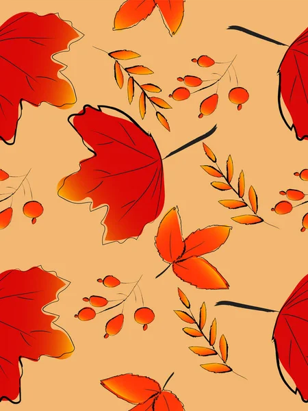 Feuille Érable Automne Fond Sans Couture Image Saison Automne Illustration — Image vectorielle