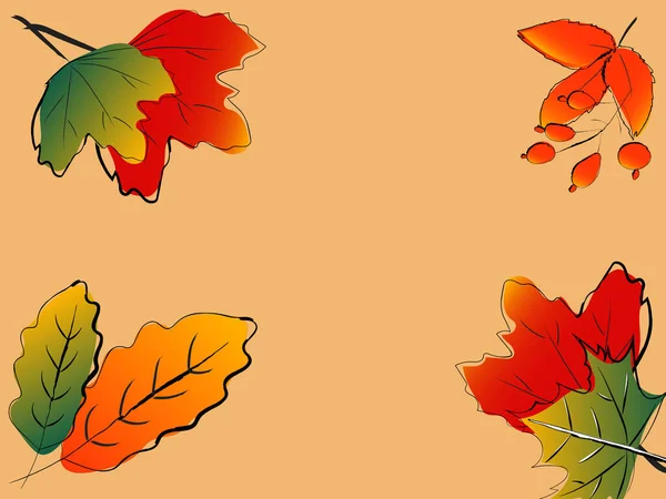 Herfst Bladeren Achtergrond Voor Social Media Plaatsen Vector Illustratie — Stockvector