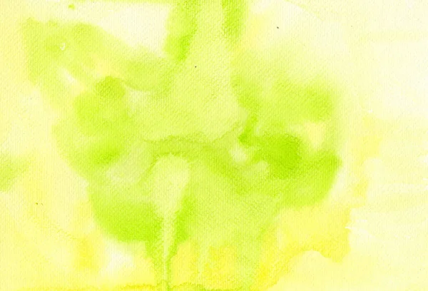 Fondo Abstracto Acuarela Amarilla Verde Sobre Textura Papel — Foto de Stock