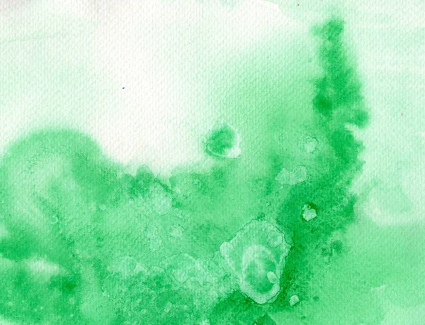 Abstract background, green watercolor on paper texture