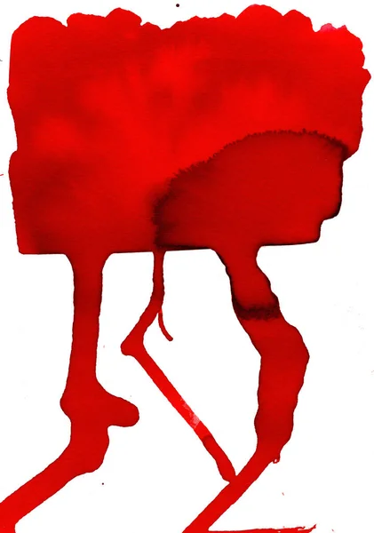 Akvarell Papper Struktur Abstrakt Skrämmande Bakgrund Röda Nyanser — Stockfoto