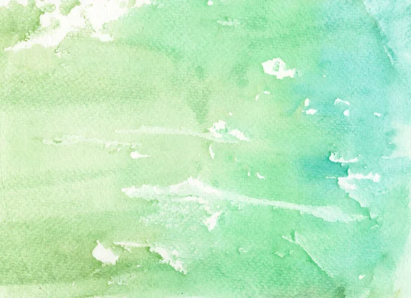 Fundo Abstrato Aquarela Textura Papel Pintado Mão Imagem Cor Verde — Fotografia de Stock