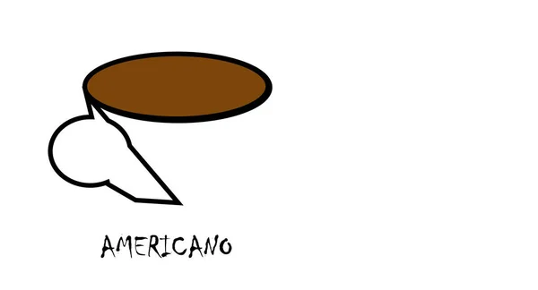 Tasse Café Americano Avec Boisson Sur Fond Blanc Illustration — Photo